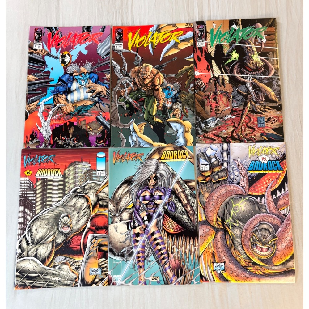Violator 1-3 & Violator vs Badrock 1-3 Spawn Alan Moore Set 1994 image comics